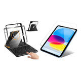 Forro Smart Case 360 + Vidrio + Teclado Para iPad 9 Gen 10.2