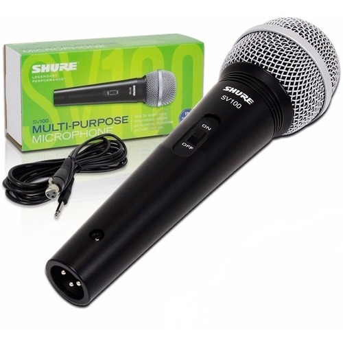 Microfone Shure Sv100 Original Sv 100 Dinâmico + Cabo P10