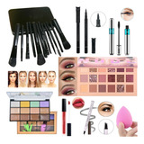 Kit Completo De Maquillaje Sombras Rubor Corrector Rimel 4d