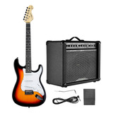 Cubo Amplificador E Pedal Footswitch + Guitarra Stratocaster