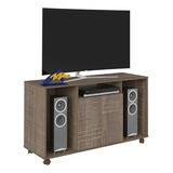 Mesa Para Tv Con Ruedas Y Espacio Para Dvd Y Parlantes 120cm