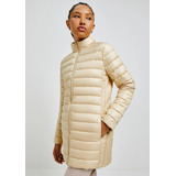 Jaqueta Básica Feminina Puffer Matelassê Alongada Nylon