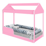 Cama Infantil Casinha Montessoriana Com Colchão Rosa J&a