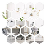 24 Piezas De Espejos Decorativos Pared Acrílico Hexagonal