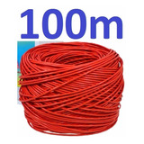 Cabo Rede Cat6 Vermelho 100m Utp Par Trançado Metros 