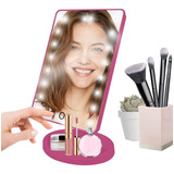 Espejo Para Maquillaje Tocador Mesa Luz Led Recargable Dama 