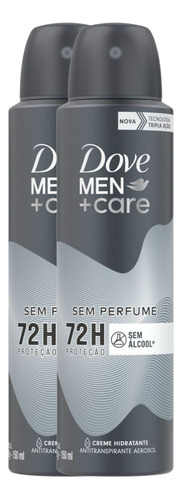 Kit 2 Desodorante Dove Men+care Sem Perfume 72h 150ml