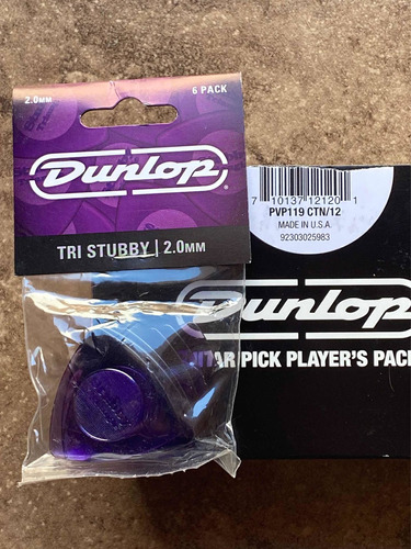 Uñetas De Guitarra Y Bajo Dunlop Tri Stubby 2.0 Pack 6