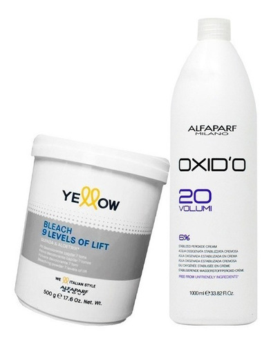 Kit Decolorante Yellow 500g+ Agua Alfaparf