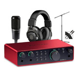 Kit Focusrite 2i2 4gen +sterling S452 + At 2020, Pie Y Cable