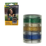 3 Glitter Facial Verde Amarelo Azul Make Rosto Olho Copa Bra