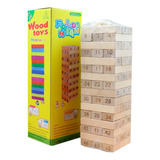 Juego Didáctico Torre Madera Bloques 48 Pz Dados