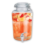 Dispensador Bebidas Vitrolero Garrafon Mason Jar Vidrio 4l