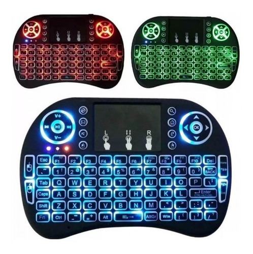 Mini Teclado Wireless Sem Fio Tv Box Smart Tv Iluminado Led