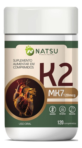 Vitamina K2mk7 Menaquinona-7 120mcg 120c Suplemento Promoçao