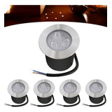 Kit 5 Balizador Spot Led Embutir Chão Piso Jardim 3w Quente