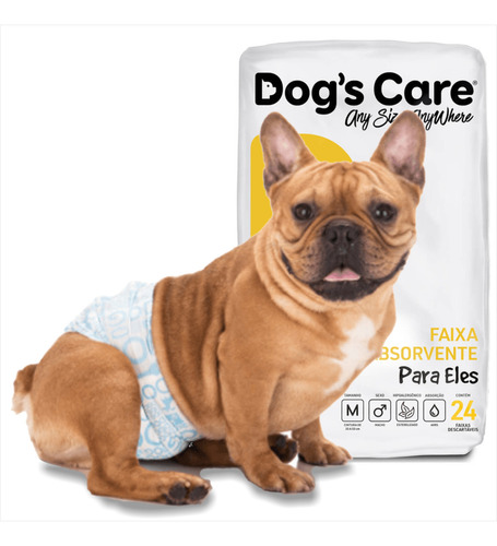 Fralda Higiênica Descart. Cães Dogs Care - Macho M - 24unid.