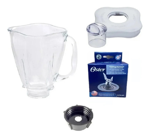 Vaso Oster Cube Cristal + Aspa + Tapa + Portavaso