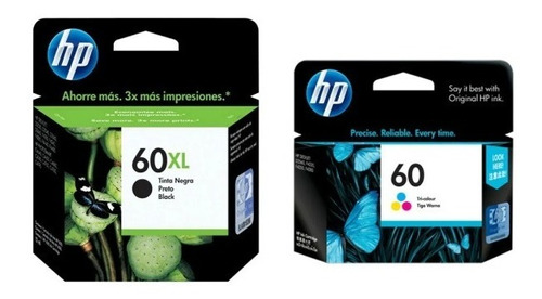 Cartucho Hp 60xl Negro + 60 Color Original Cc641wl Cc643wl