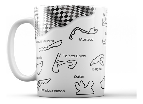 Taza De Cerámica Fórmula Uno F1 Pistas Del Mundo