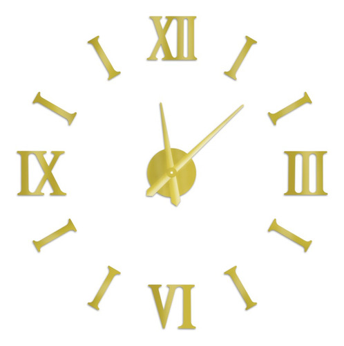 Reloj Números Romanos 3d Diy Utilisimo Pared Sala Grande