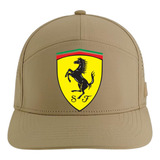 Gorra Ferrari Racing 5 Paneles Premiun Caqui Vx