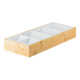 Organizador Talheres Gaveta Cozinha Compacto Keep Bambu Ou