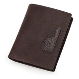 Durable Vintage Bifold Billfold Magnetic Button Men's Genuine Leather Wallet Mens Short Purses Clutch Card Holder Coin Pocket Storage Bag Coin Pocket