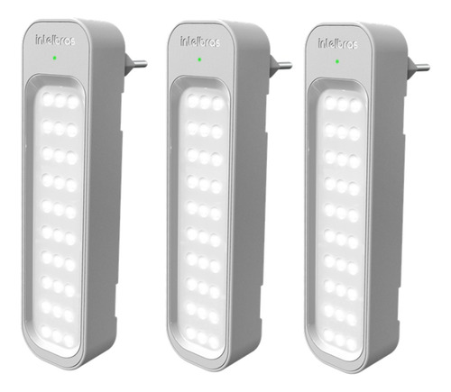 Kit 3 Lâmpadas Luminárias De Emergência 30 Leds Intelbras Nf