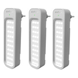 Kit 3 Lâmpadas Luminárias De Emergência 30 Leds Intelbras Nf