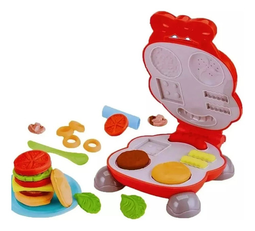 Set Masas Maquina Hamburguesa Plastilina Juguete Niños 12pzs