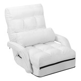 Sofá Plegable Reposabrazos Almohada Blanco Gpl