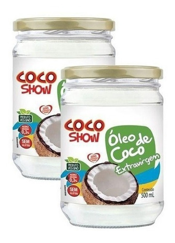 Kit 2 - Óleo De Coco Extra Virgem 500ml Premium - Cocoshow 