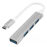 Hub Usb Tipo C 4 En 1 Usb 3.0 2.0 Multipuertos Pc Mac Win