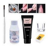 Kit Polygel Solucion Pincel Moldes Dappen Esculpidas Uñas