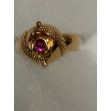 Anillo Oro 18 K Con Ruby  3,50  Gramos Talla  11 