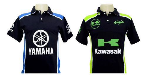 Camisa Polo Formula 1 Kawasaki Yamaha 2 Peças