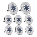 Paquete De 8 Luces Solares De Tierra, 8 Led