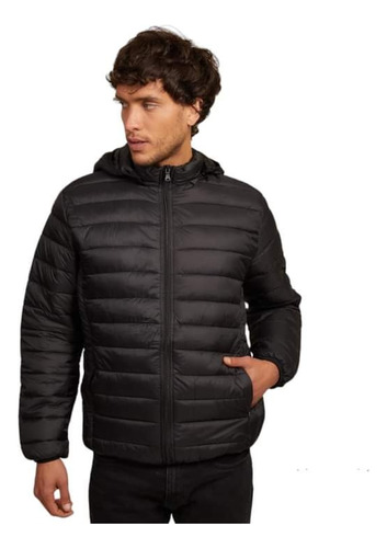 Campera De Hombre Liviana Abrigada Capucha 