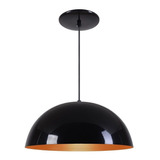 Luminária De Teto Rei Da Iluminação Meia Lua 40 Cor Preto-brilhante/cobre 110v/220v