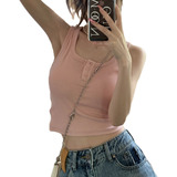 Top Cortito Sexy Tirantes Casual Fresco Dama Sensual Crop