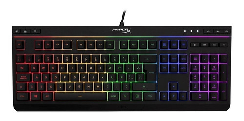 Teclado Gamer Hyperx Alloy Core Rgb Qwerty Español Latinoamérica Color Negro Con Luz Rgb