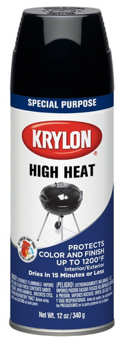 Krylon Pintura Negra De Alto Calor Para Asador Y Estufas.