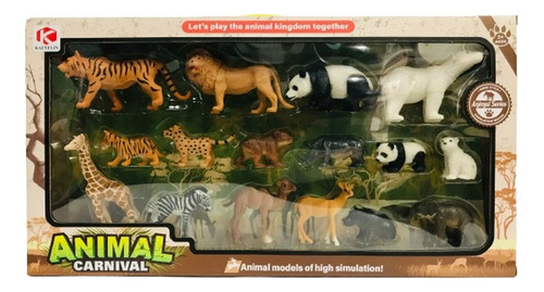 Animales De La Selva Set Caja X 16 Figuras  Ar1 36003 Ellobo