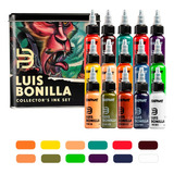 Set Tinta Para Tatuar Radiant Luis Bonilla 12colores 1oz