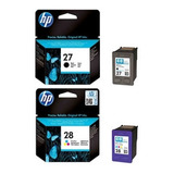 Cartuchos Kit X2 Hp 27 Negro + 28 Color Originales