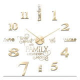 Reloj De Pared Grande 3d Sin Marco, Decoracin Moderna Famili