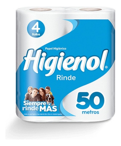 Papel Higiénico Higienol Rinde 50mt. X 4 Unid