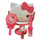 Set Hello Kitty Espejo De Mesa + Lip Gloss + Peine Y Espejo