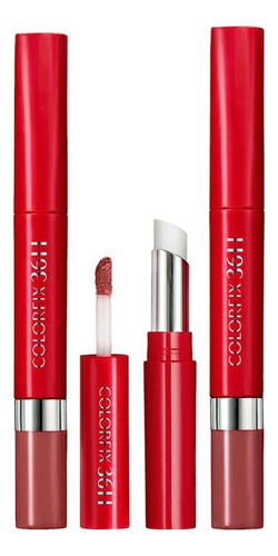 Labial Duo Tattoo Esika, Indeleble 24 Hrs. L¨bel, Cy Zone Acabado Vino Imparable Color Rojo